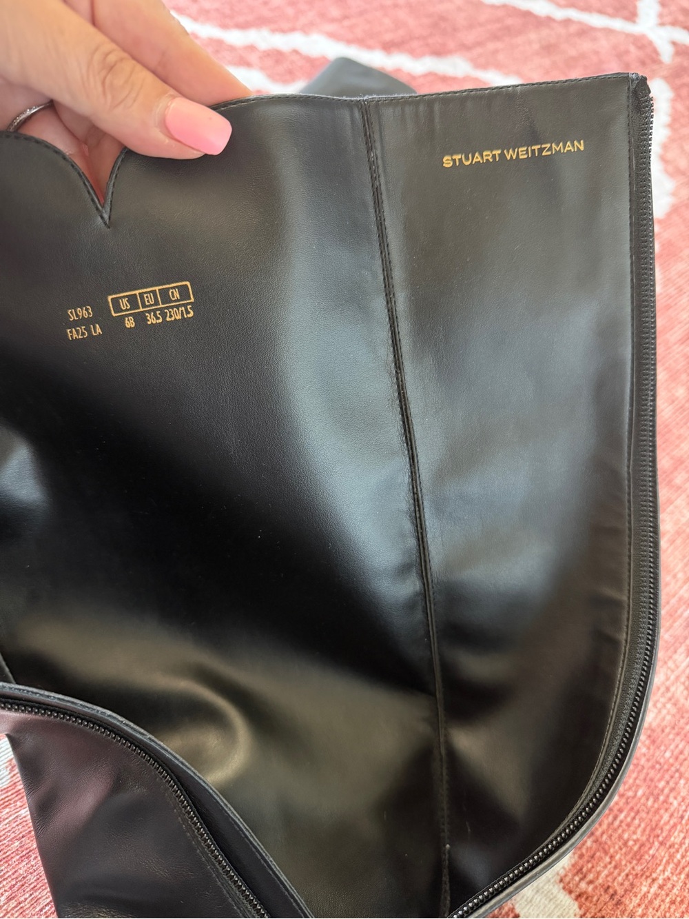 NEW Stuart Weitzman Leather Knee-High Riding Boot, 6, Black Women's - Picture 5 of 9